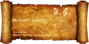 Wolner Gyula névjegykártya