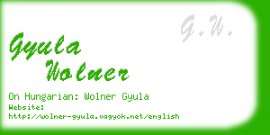 gyula wolner business card